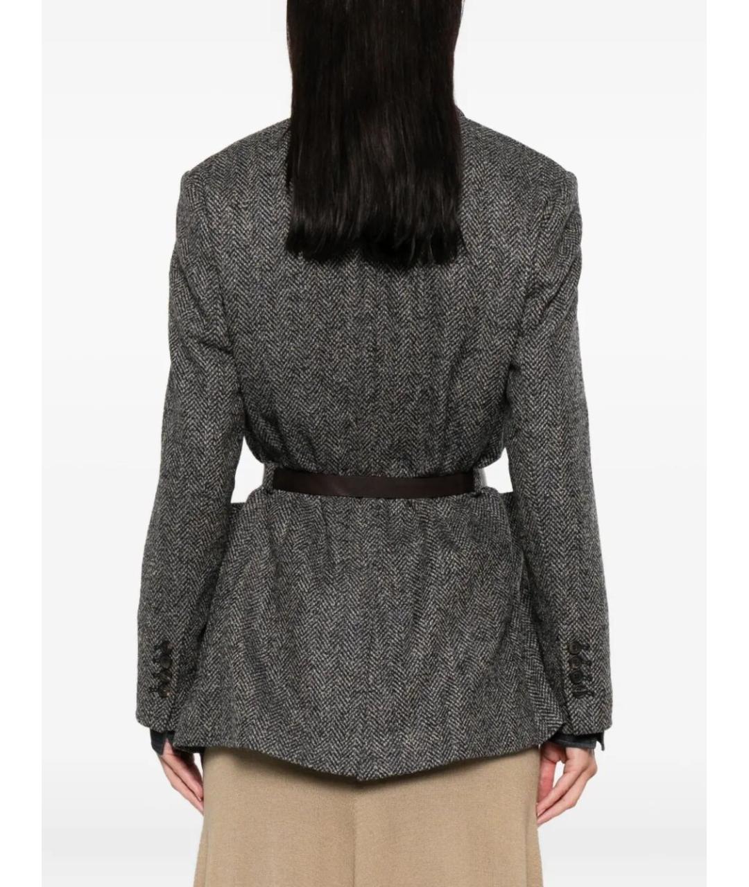 BRUNELLO CUCINELLI Антрацитовый шерстяной жакет/пиджак, фото 5