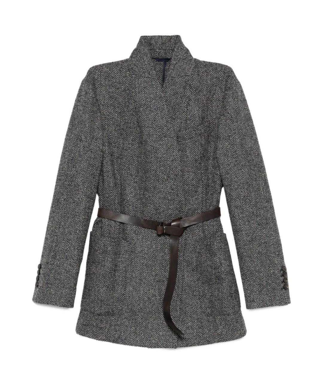 BRUNELLO CUCINELLI Антрацитовый шерстяной жакет/пиджак, фото 1