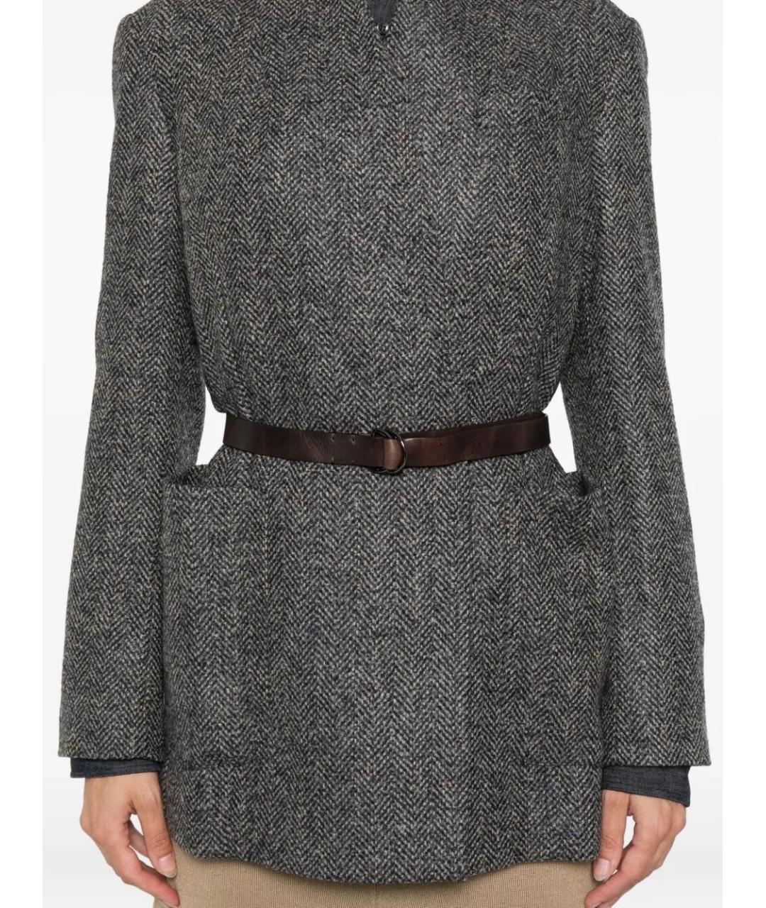 BRUNELLO CUCINELLI Антрацитовый шерстяной жакет/пиджак, фото 3