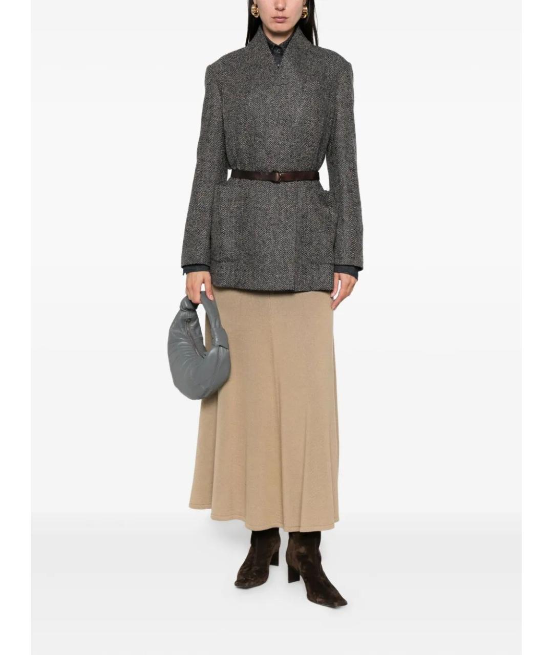 BRUNELLO CUCINELLI Антрацитовый шерстяной жакет/пиджак, фото 2