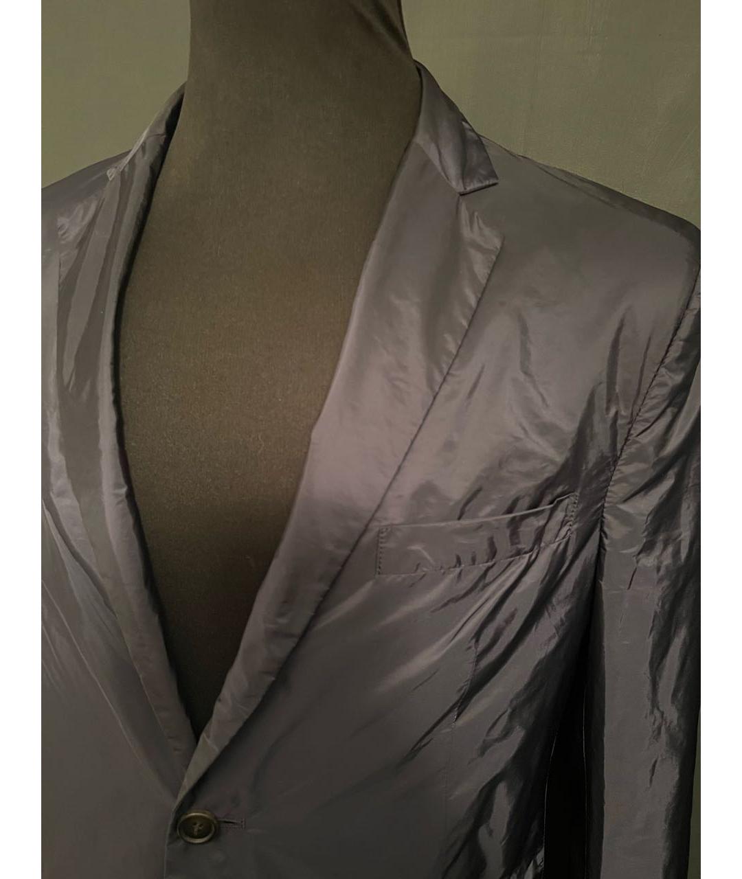 PRADA Темно-синяя полиамидовая куртка, фото 4