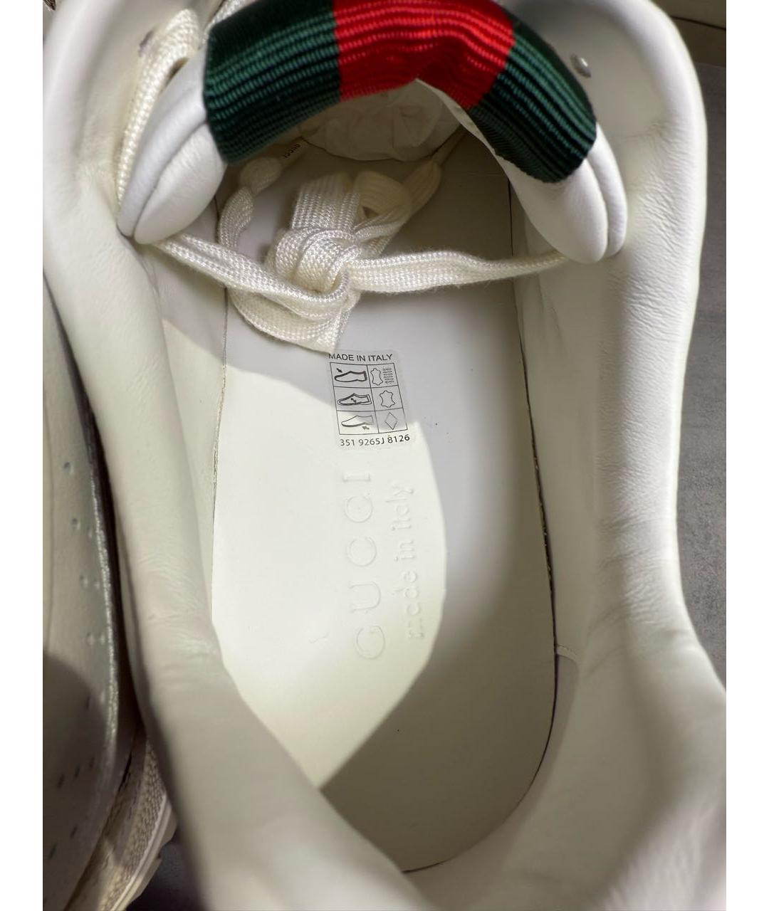 GUCCI Бежевые текстильные низкие кроссовки / кеды, фото 6