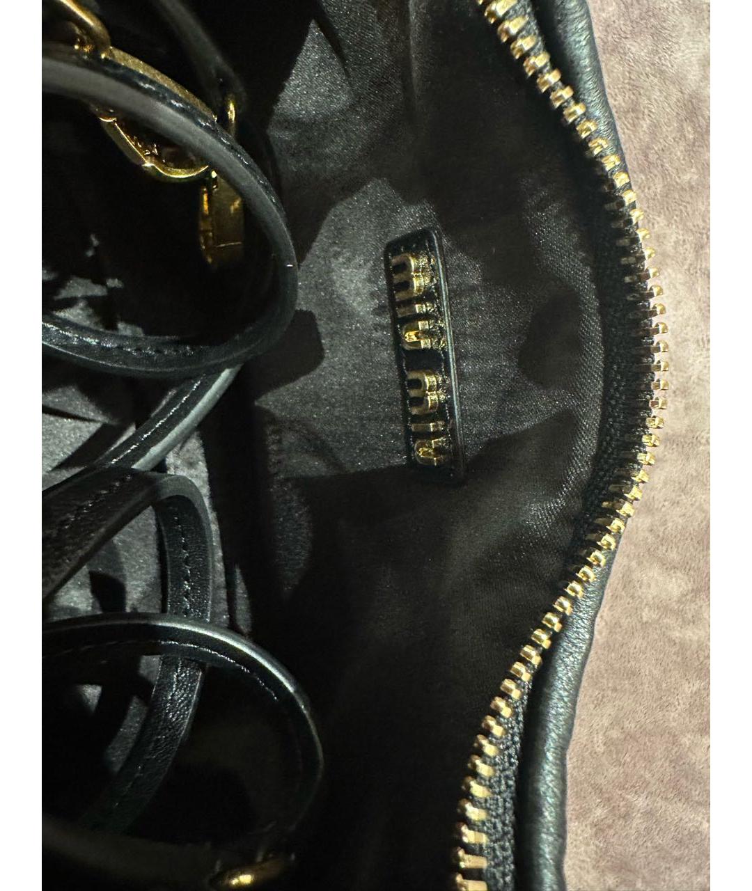 MIU MIU Черная кожаная сумка с короткими ручками, фото 4