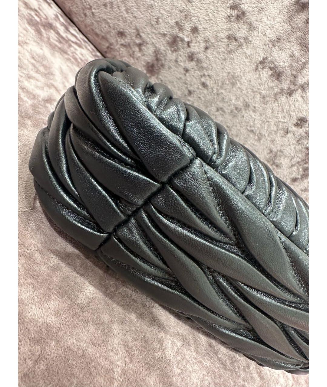 MIU MIU Черная кожаная сумка с короткими ручками, фото 2