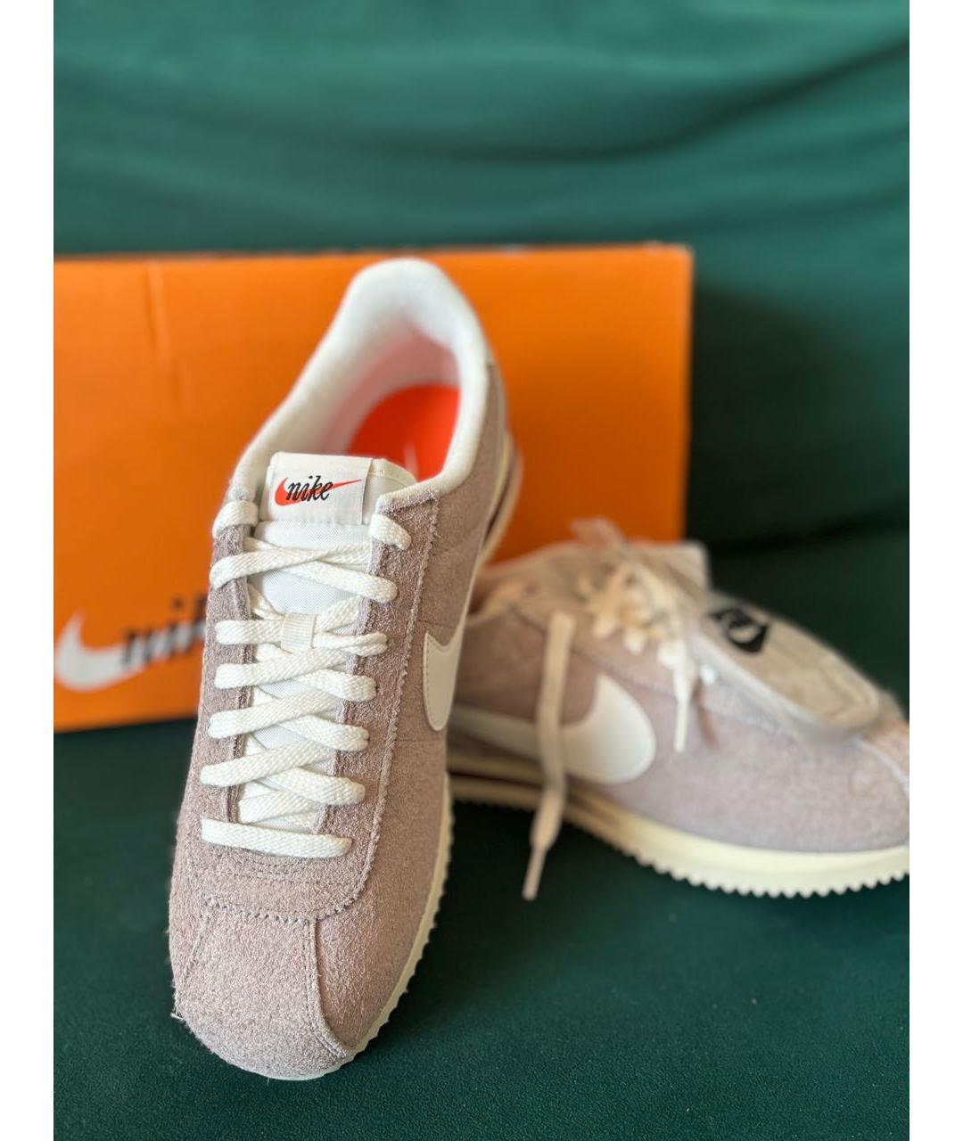 NIKE Бежевые замшевые кроссовки, фото 2