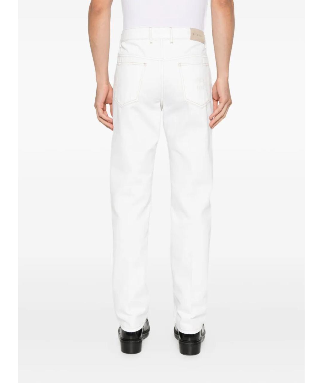 GIVENCHY Белые хлопковые прямые джинсы, фото 3