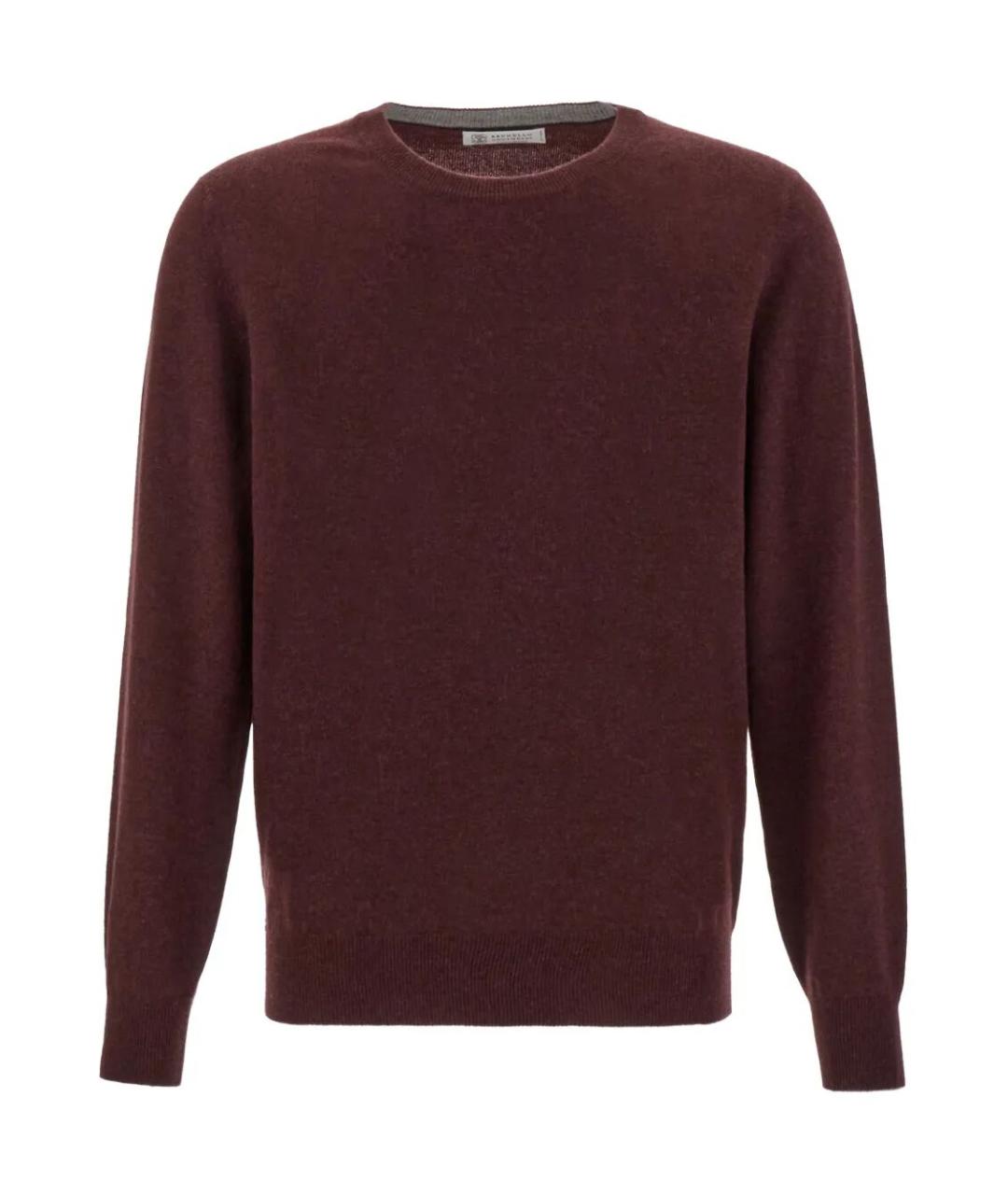 BRUNELLO CUCINELLI Бордовый кашемировый джемпер / свитер, фото 1