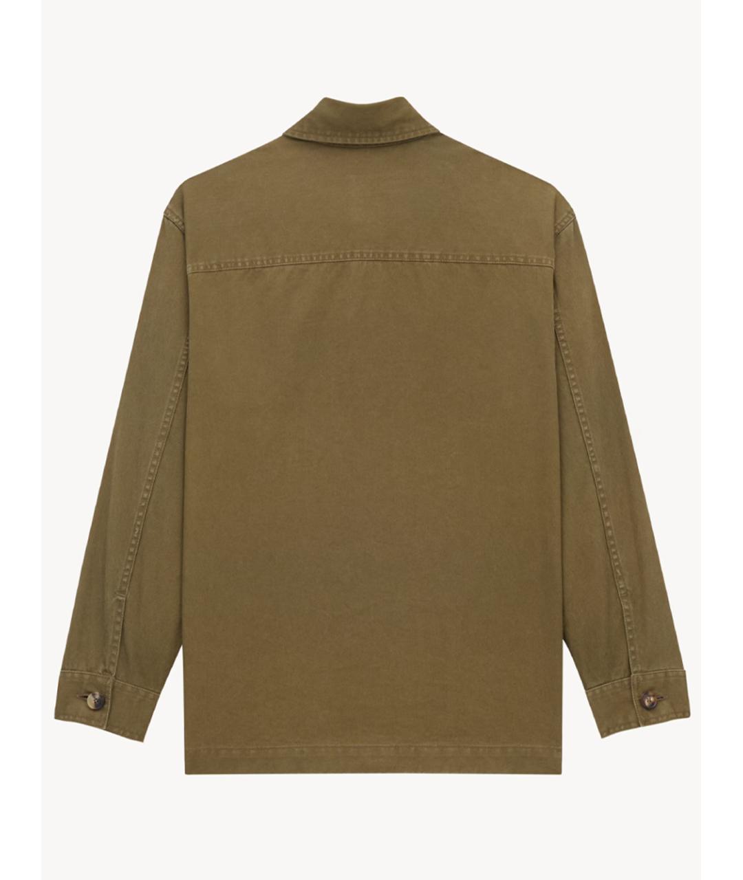 SAINT LAURENT Хаки хлопковая кэжуал рубашка, фото 3