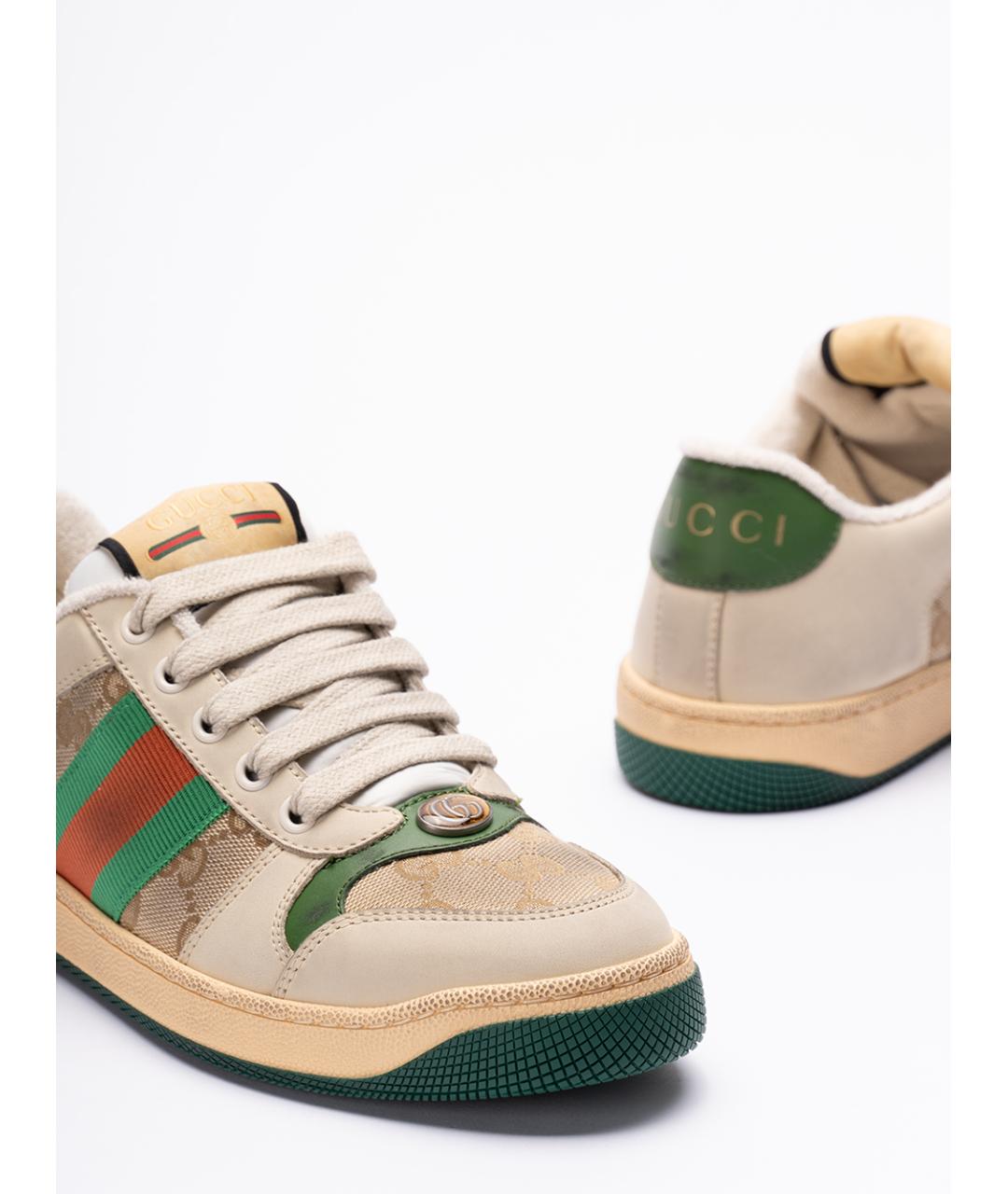 GUCCI Бежевые текстильные кеды, фото 5
