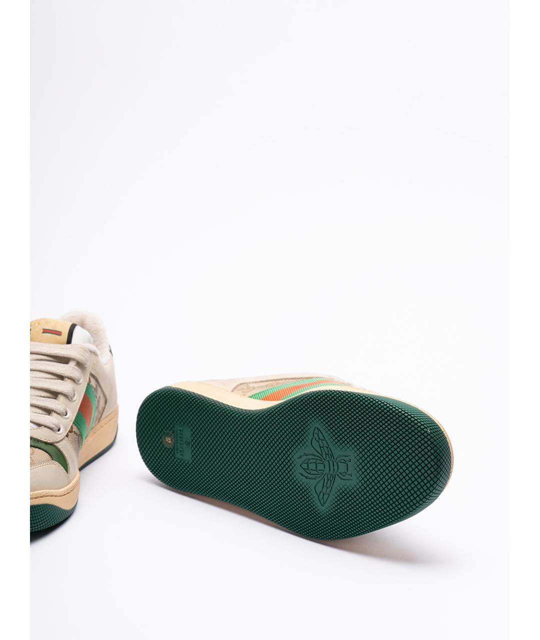 GUCCI Бежевые текстильные кеды, фото 4