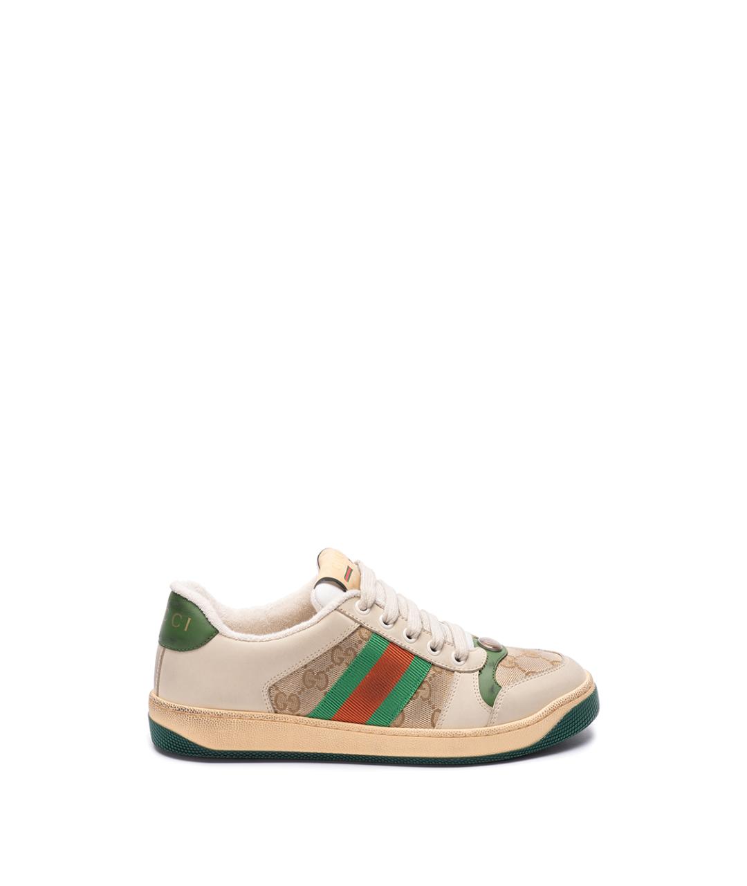 GUCCI Бежевые текстильные кеды, фото 1