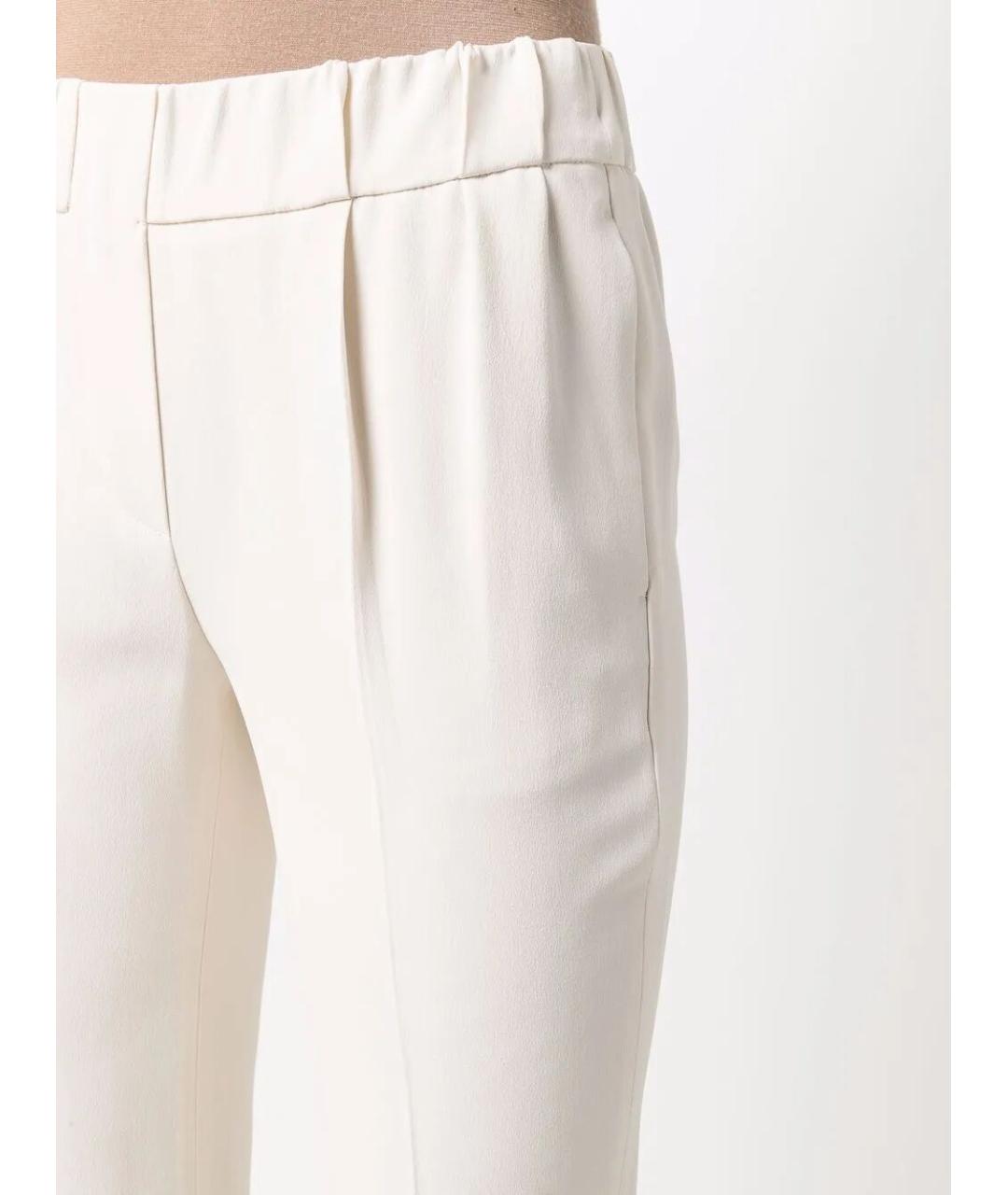 BRUNELLO CUCINELLI Белые ацетатные брюки узкие, фото 4