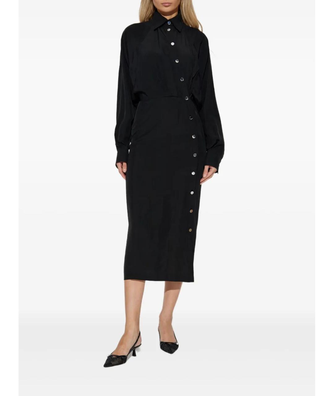SPORTMAX Черное вискозное повседневное платье, фото 2