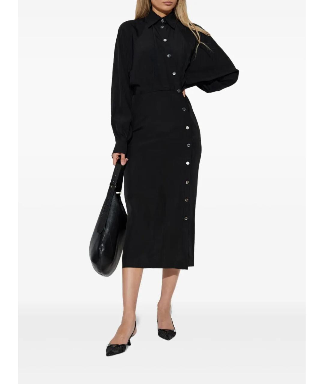 SPORTMAX Черное вискозное повседневное платье, фото 3