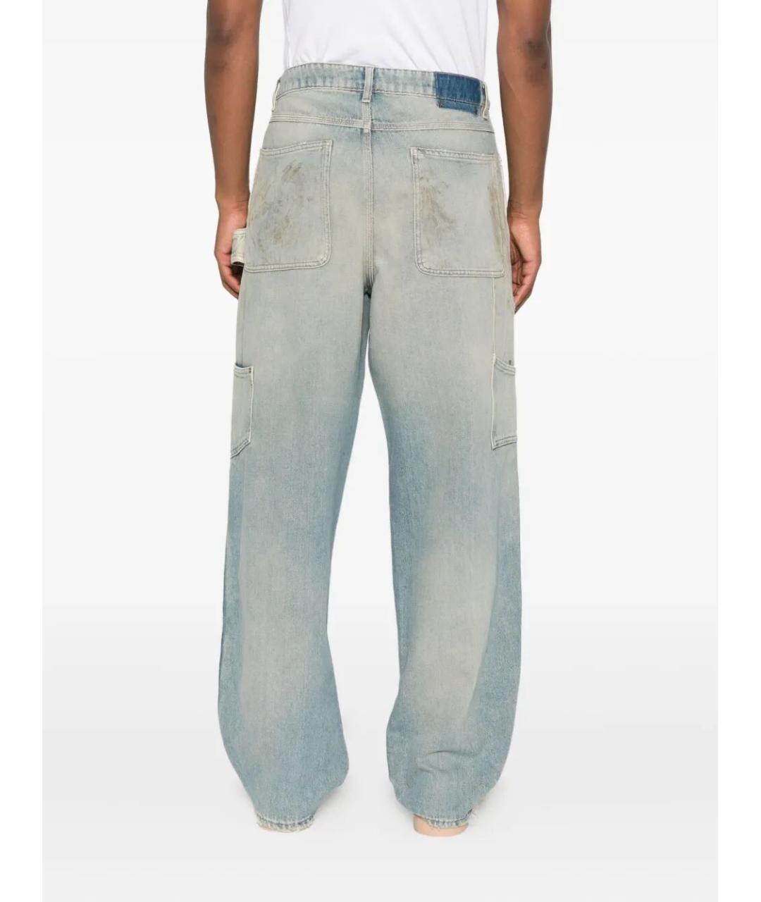 GOLDEN GOOSE DELUXE BRAND Голубые хлопковые прямые джинсы, фото 3
