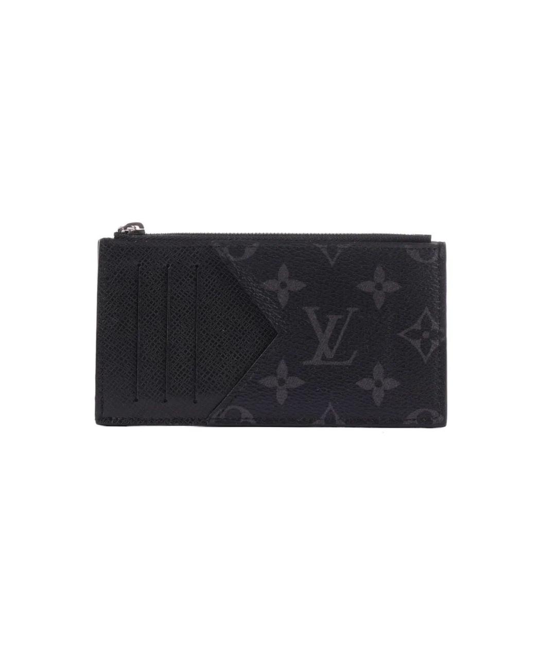 LOUIS VUITTON Черный кожаный кардхолдер, фото 1