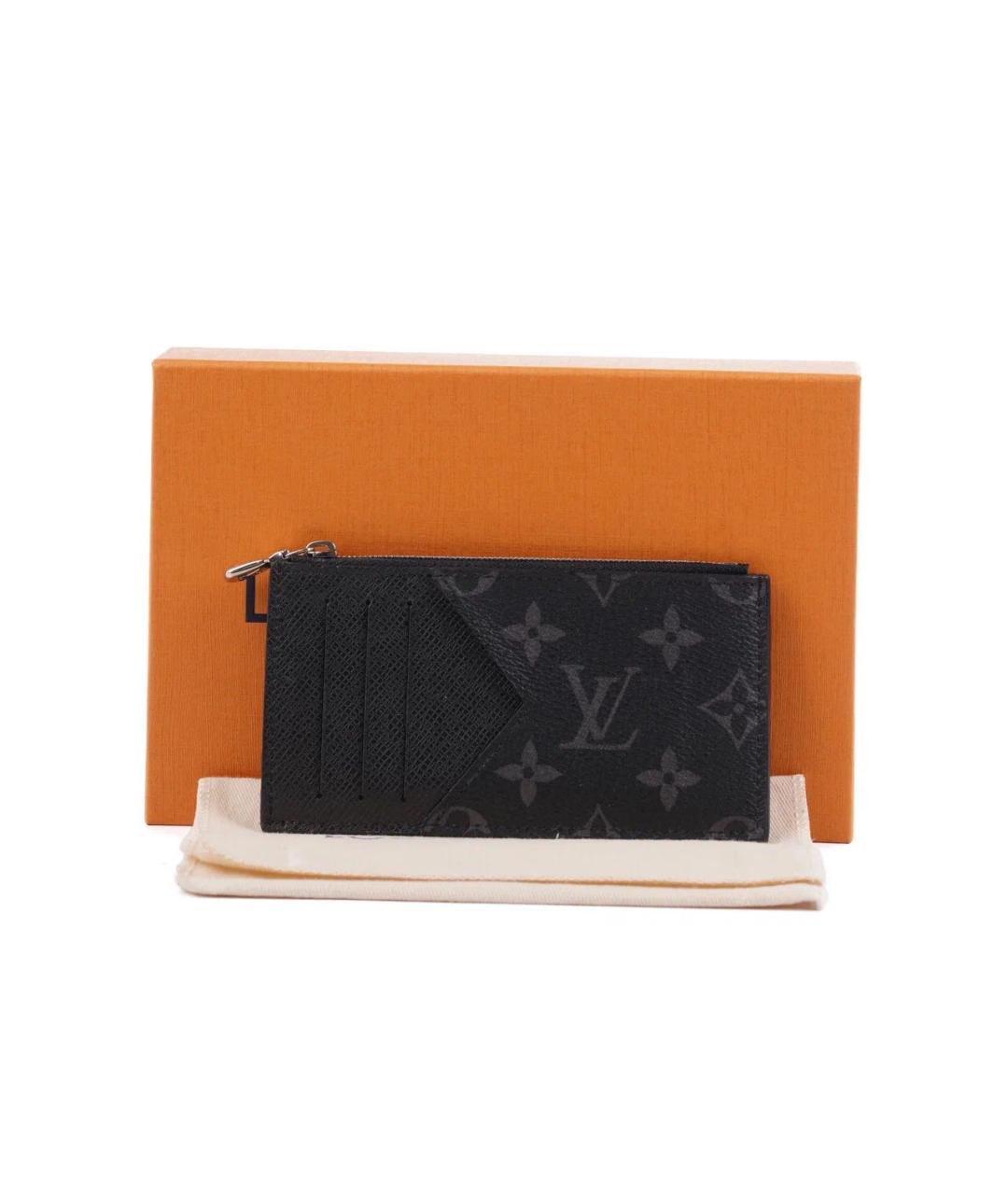 LOUIS VUITTON Черный кожаный кардхолдер, фото 2