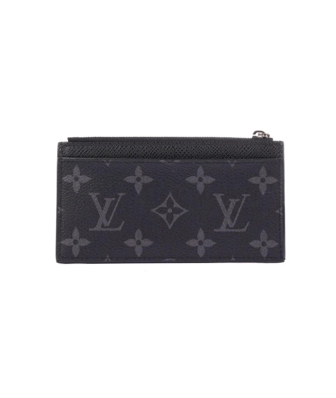 LOUIS VUITTON Черный кожаный кардхолдер, фото 3