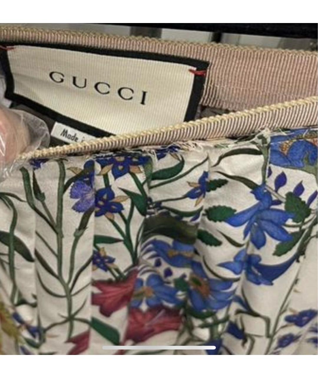 GUCCI Мульти шелковая юбка миди, фото 3