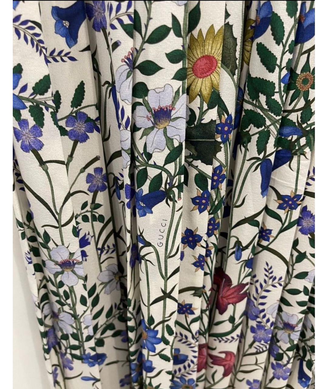GUCCI Мульти шелковая юбка миди, фото 2