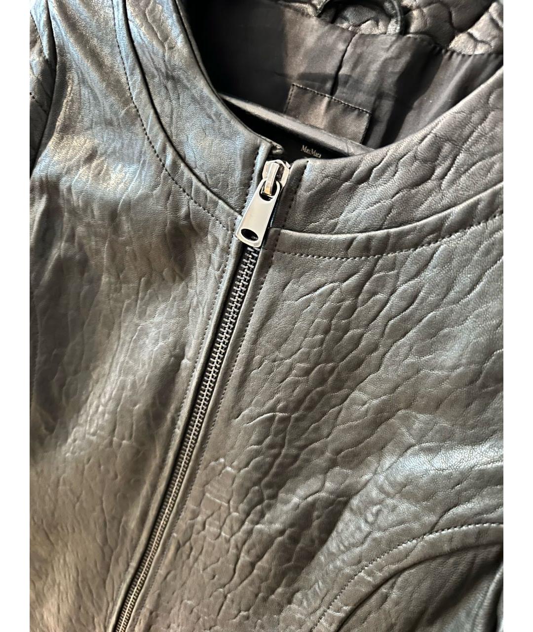 WEEKEND MAX MARA Черная кожаная куртка, фото 4