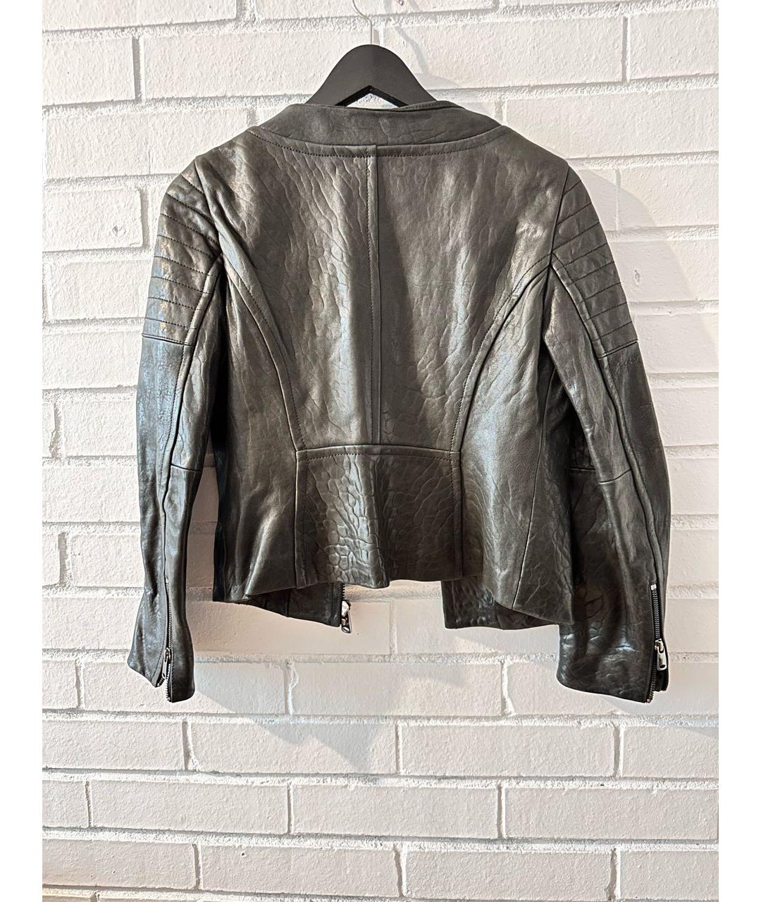 WEEKEND MAX MARA Черная кожаная куртка, фото 2