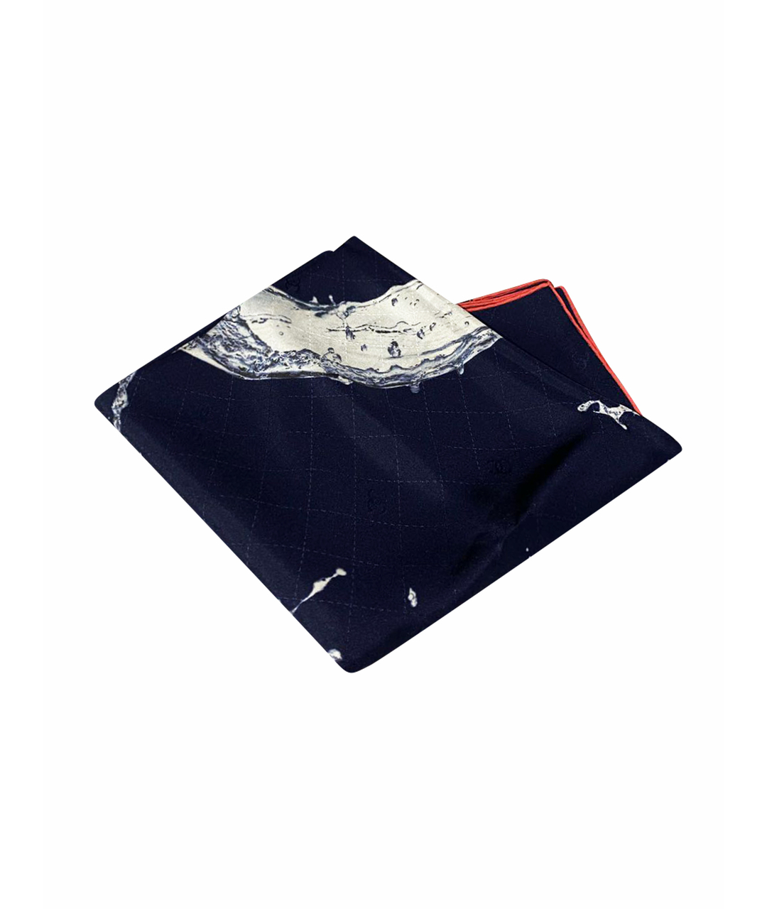 CHANEL Синий шелковый шарф, фото 1