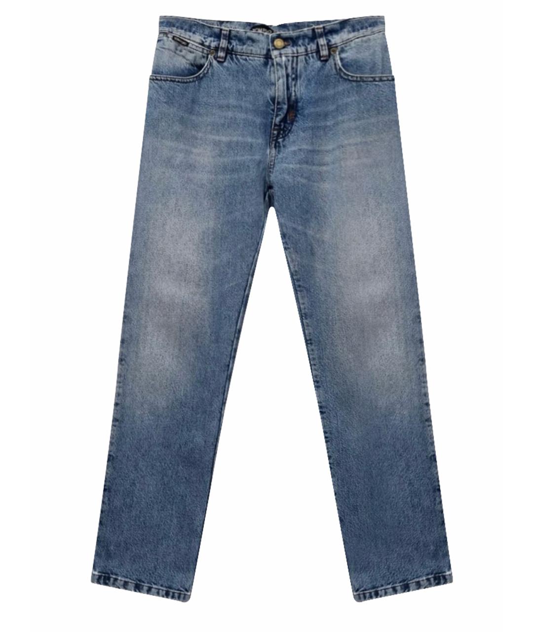 TOM FORD Голубые хлопковые прямые джинсы, фото 1