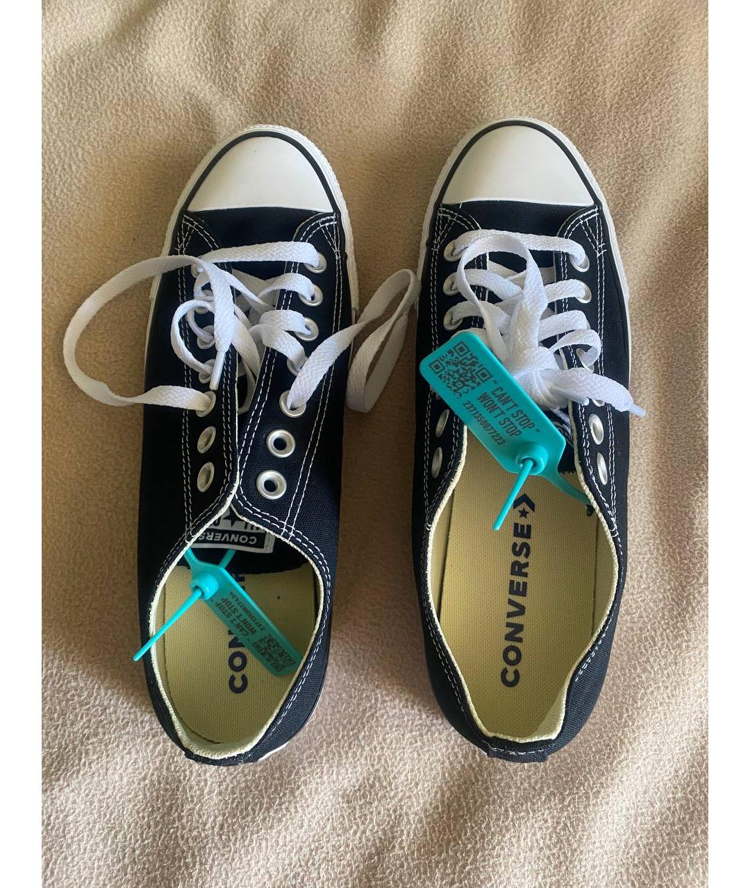 CONVERSE Черные текстильные низкие кроссовки / кеды, фото 3