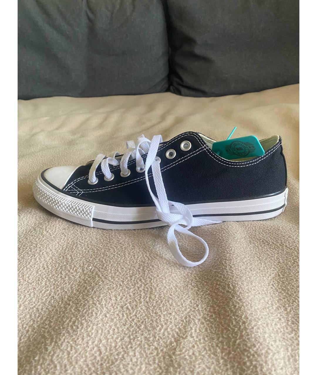 CONVERSE Черные текстильные низкие кроссовки / кеды, фото 9