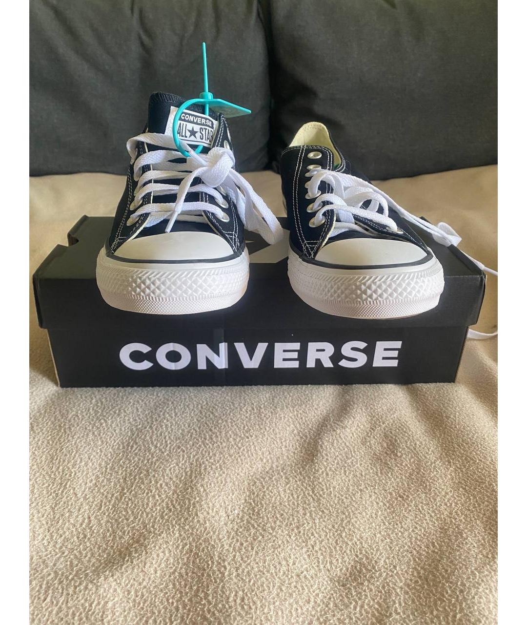CONVERSE Черные текстильные низкие кроссовки / кеды, фото 6