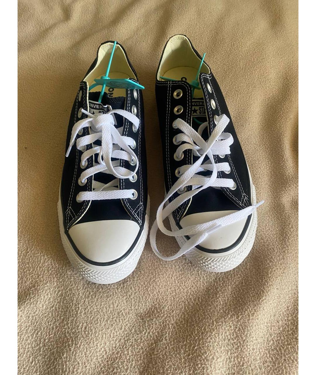 CONVERSE Черные текстильные низкие кроссовки / кеды, фото 2
