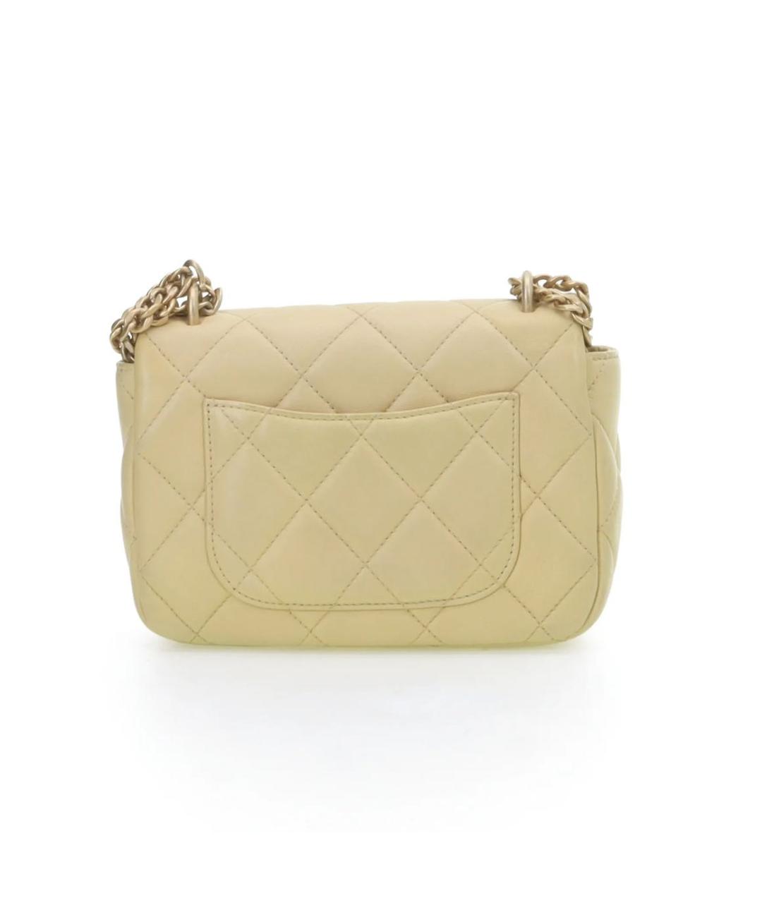CHANEL Желтая кожаная сумка через плечо, фото 4