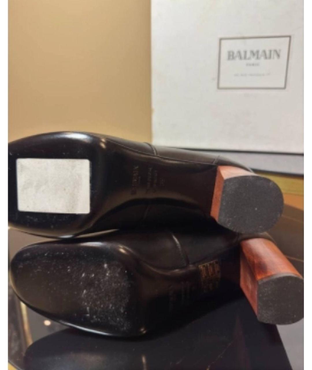 BALMAIN Черные кожаные сапоги, фото 3