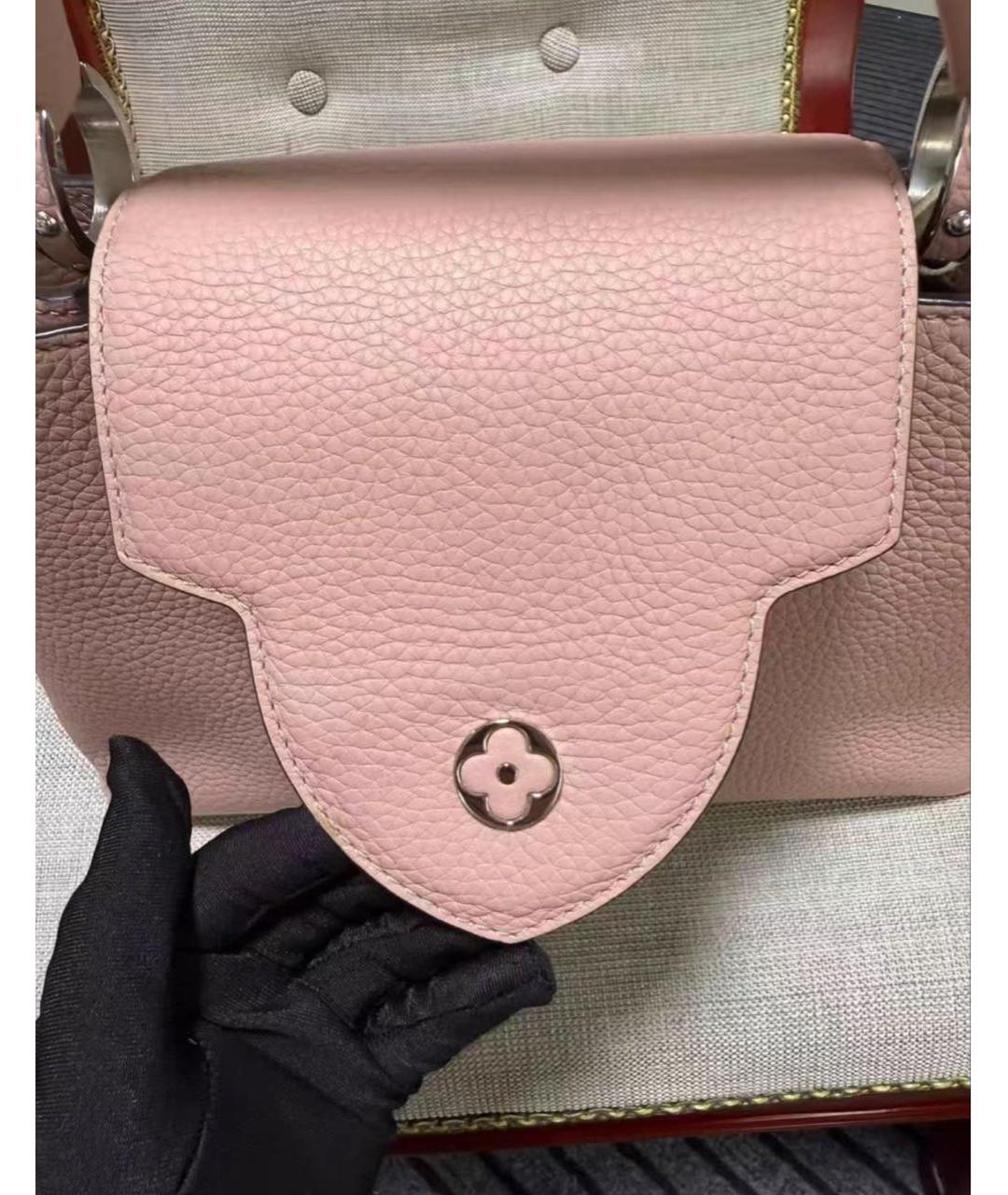 LOUIS VUITTON Розовая кожаная сумка с короткими ручками, фото 3