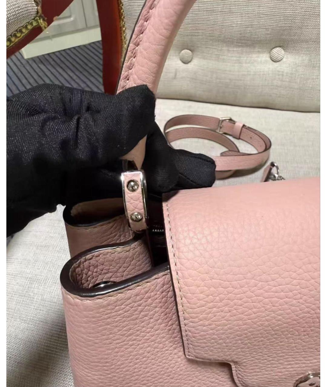 LOUIS VUITTON Розовая кожаная сумка с короткими ручками, фото 4
