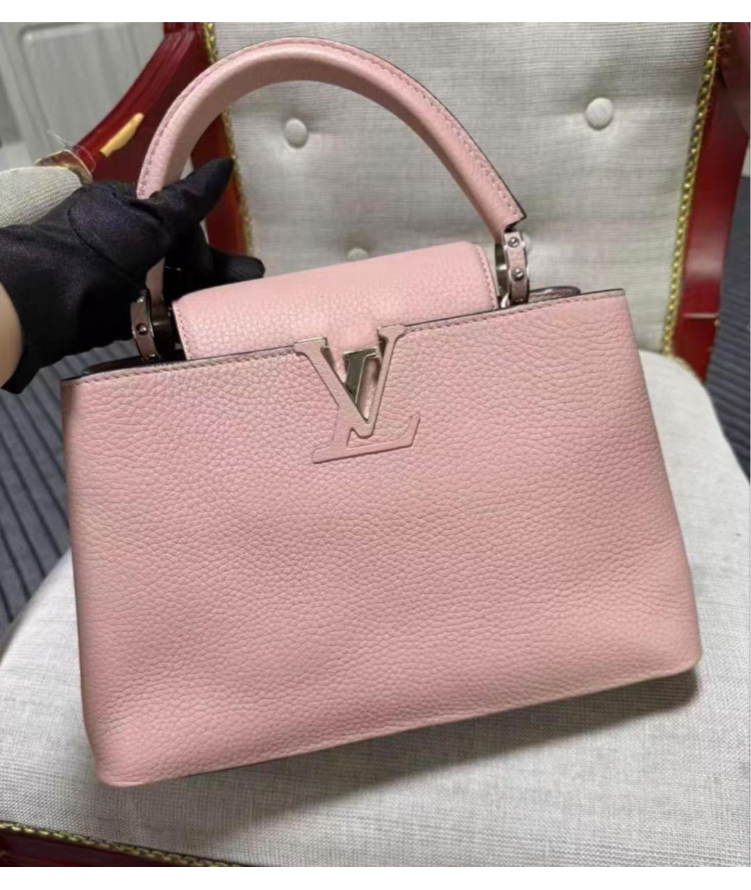 LOUIS VUITTON Розовая кожаная сумка с короткими ручками, фото 9