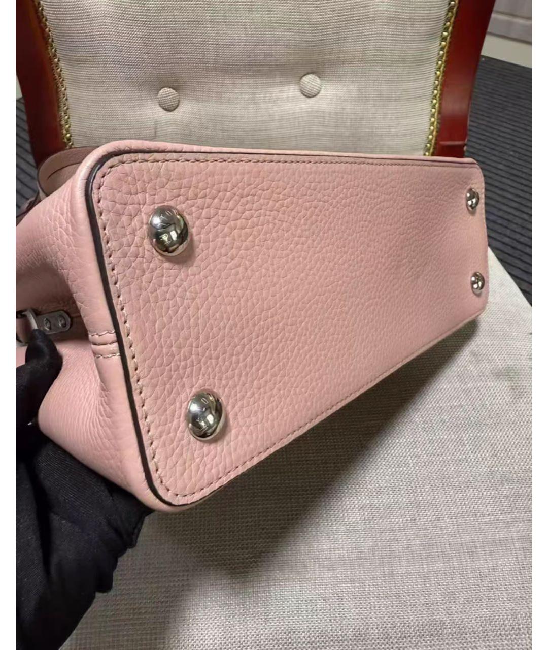 LOUIS VUITTON Розовая кожаная сумка с короткими ручками, фото 7