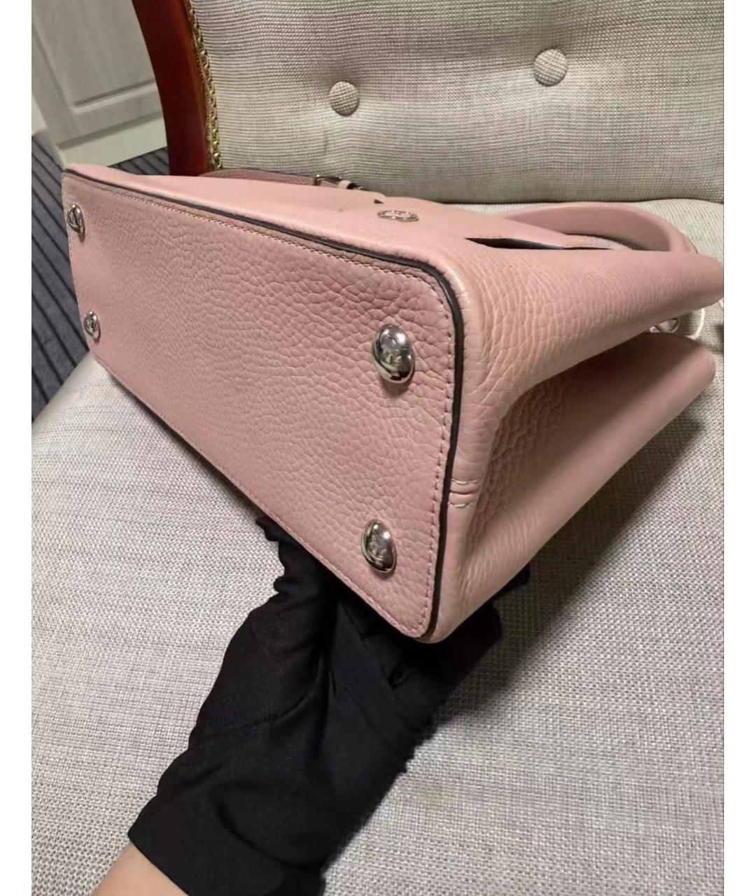 LOUIS VUITTON Розовая кожаная сумка с короткими ручками, фото 8