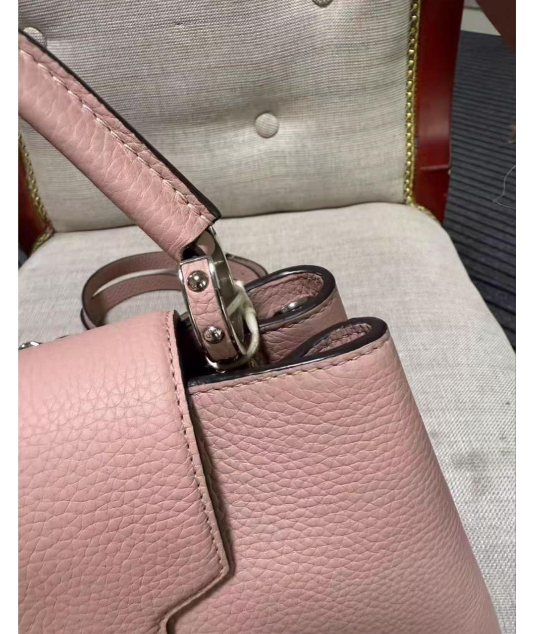 LOUIS VUITTON Розовая кожаная сумка с короткими ручками, фото 5