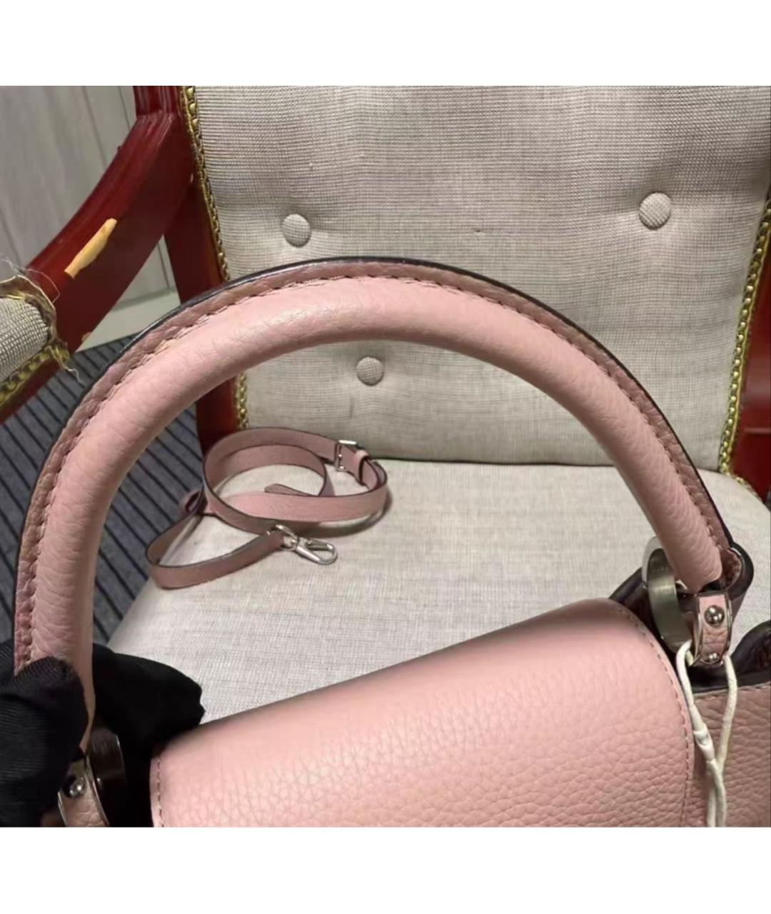 LOUIS VUITTON Розовая кожаная сумка с короткими ручками, фото 6