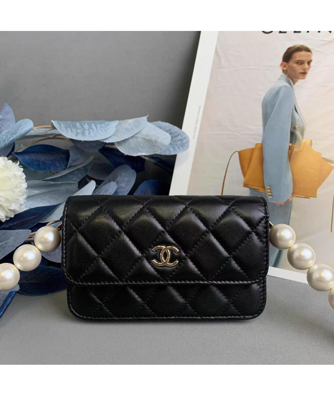 CHANEL Черный кожаный кошелек, фото 2