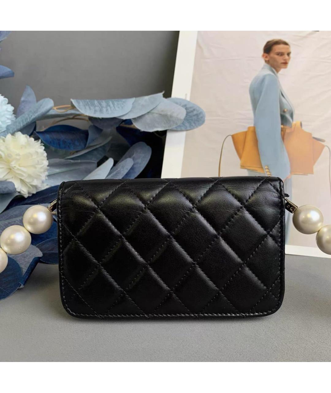 CHANEL Черный кожаный кошелек, фото 3