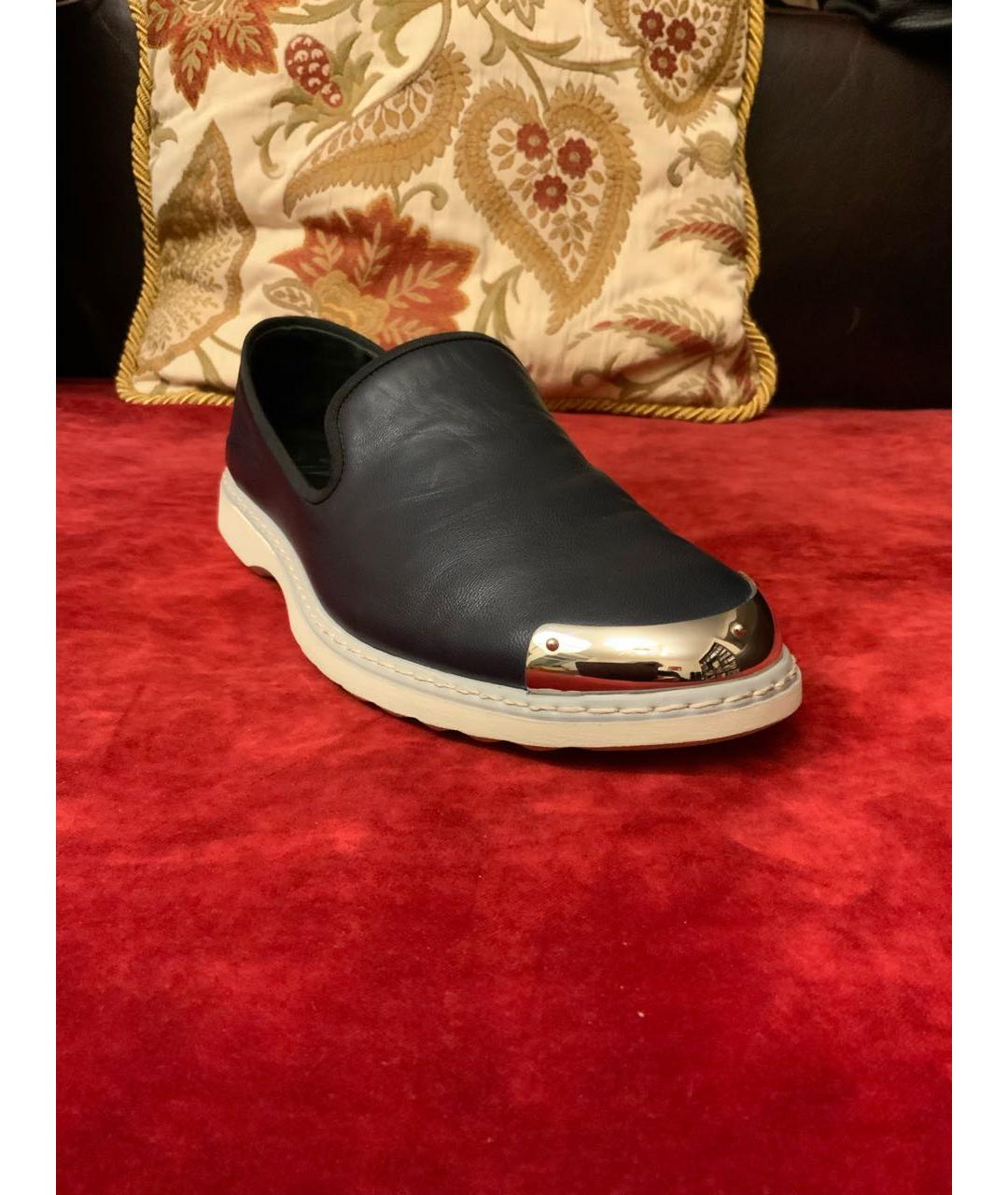 GIUSEPPE ZANOTTI DESIGN Темно-синие кожаные лоферы, фото 8