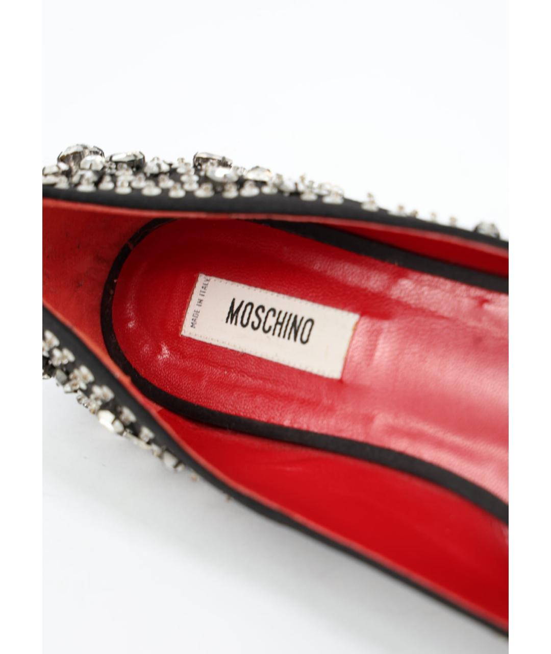 MOSCHINO Черные текстильные балетки, фото 3