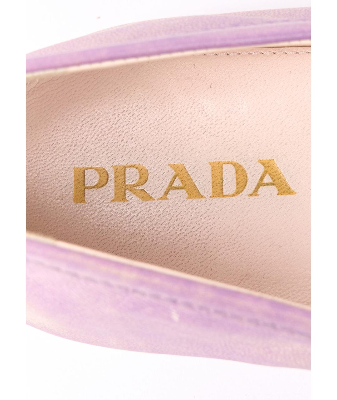 PRADA Фиолетовые кожаные балетки, фото 3