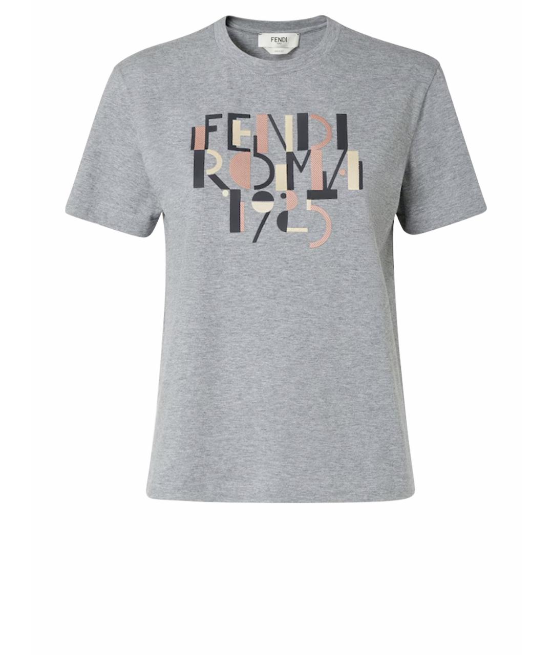 FENDI Серая хлопковая футболка, фото 1