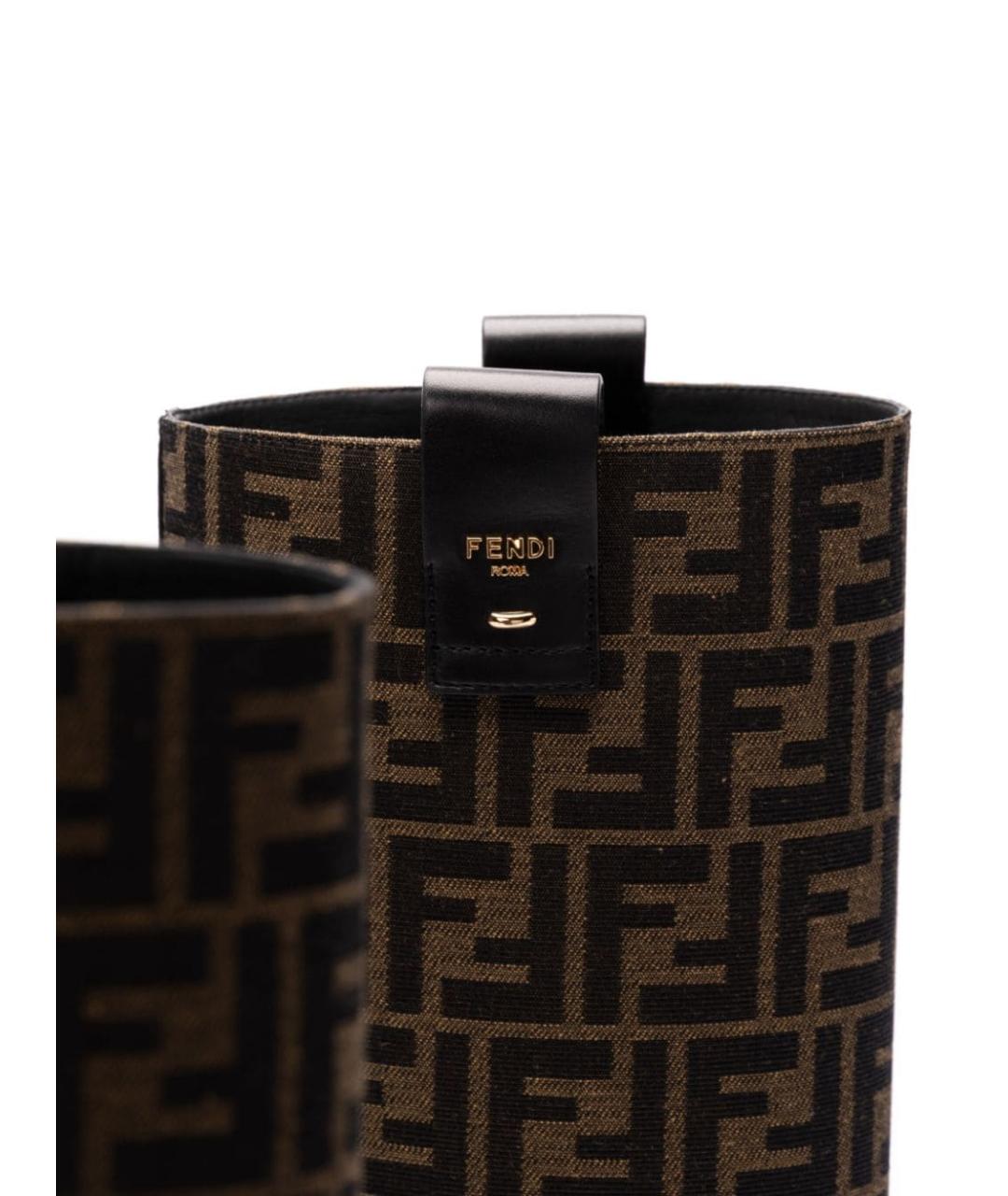 FENDI Коричневые текстильные сапоги, фото 6