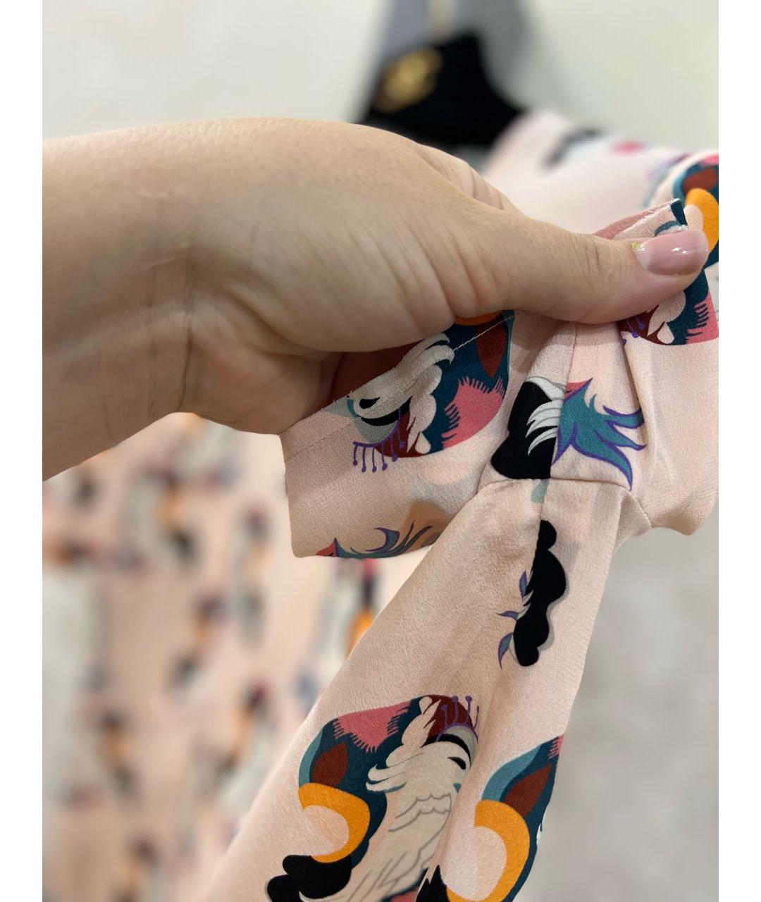 MIU MIU Мульти шелковая футболка, фото 7
