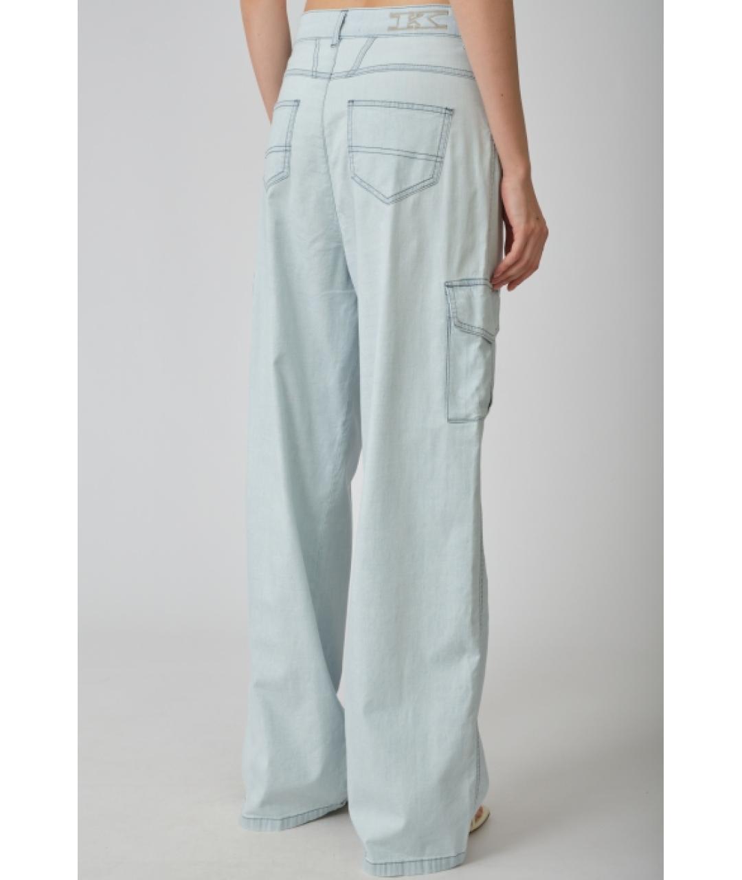KITON Голубые хлопковые прямые джинсы, фото 2